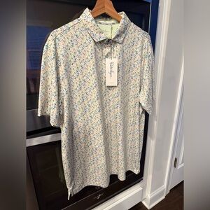 Walter Hagen Men’s Floral Polo - Fresco Lemon Sorbet
